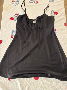 No Boundaries Black Satin Mini Dress